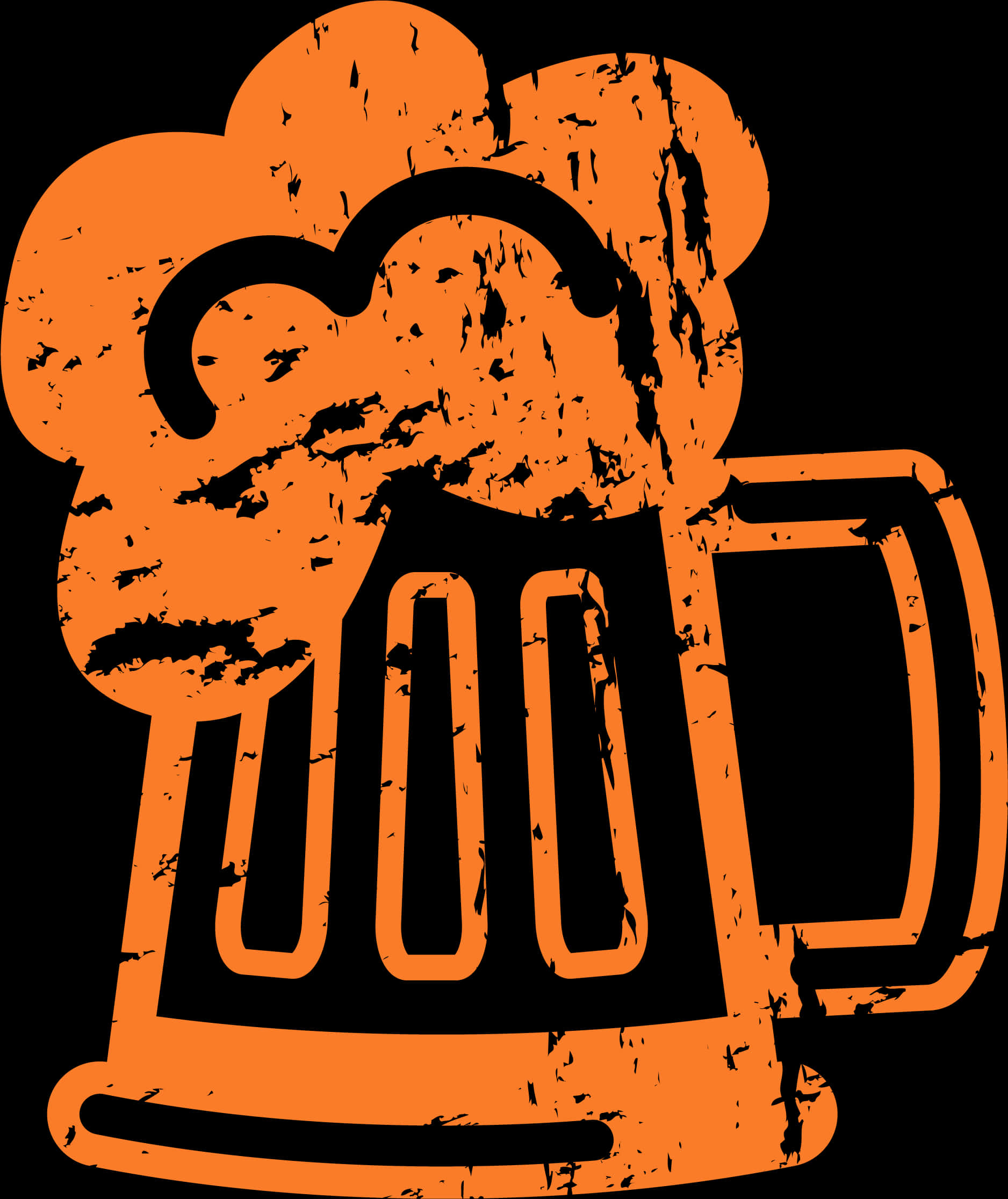 Distressed Beer Mug Graphic PNG Image