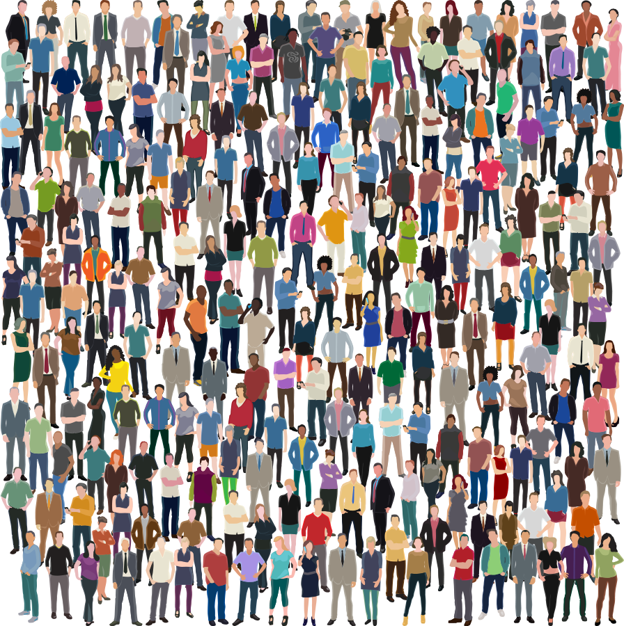 Diverse Crowd Gathering Illustration PNG Image