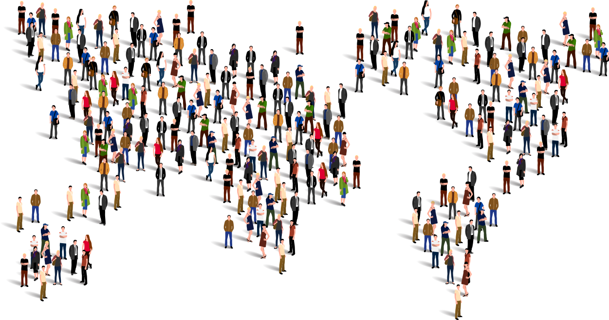 Diverse Crowd Gathering Illustration PNG Image