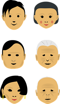 Diverse Faces Illustration PNG Image