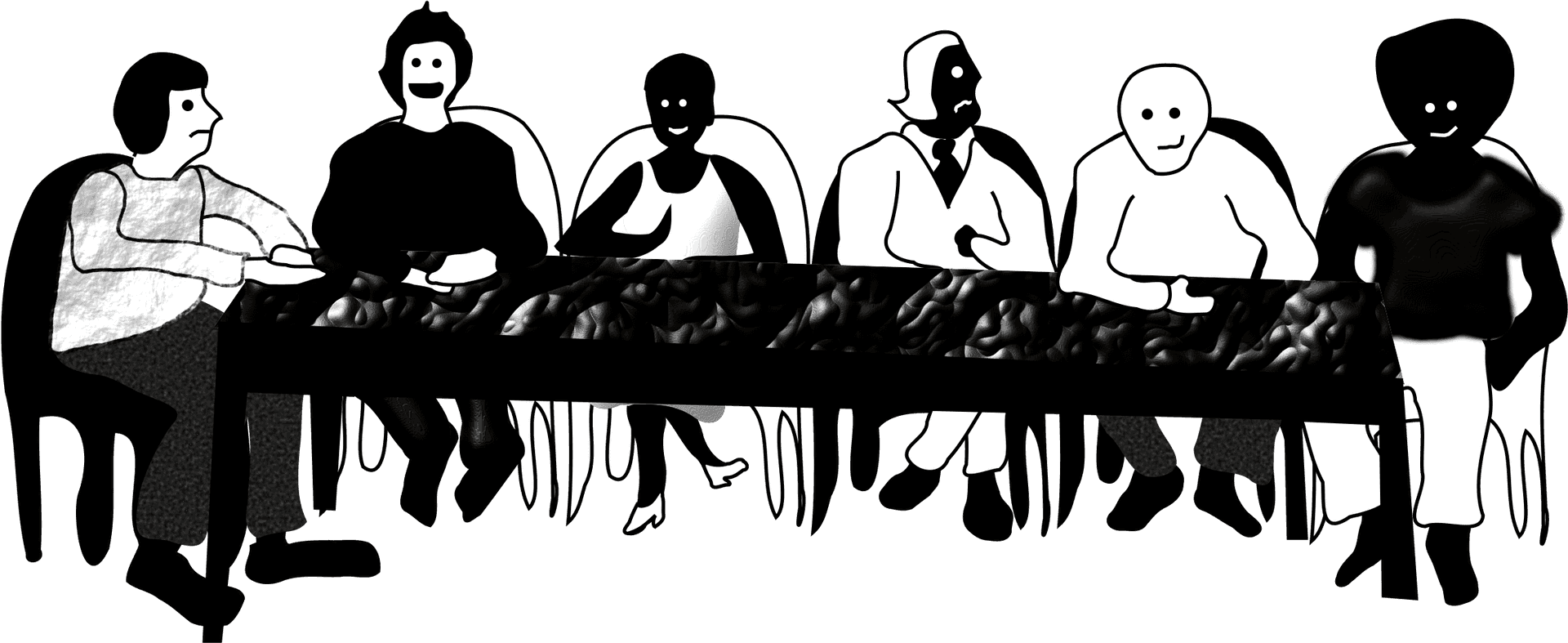 Diverse Group Meeting Illustration PNG Image