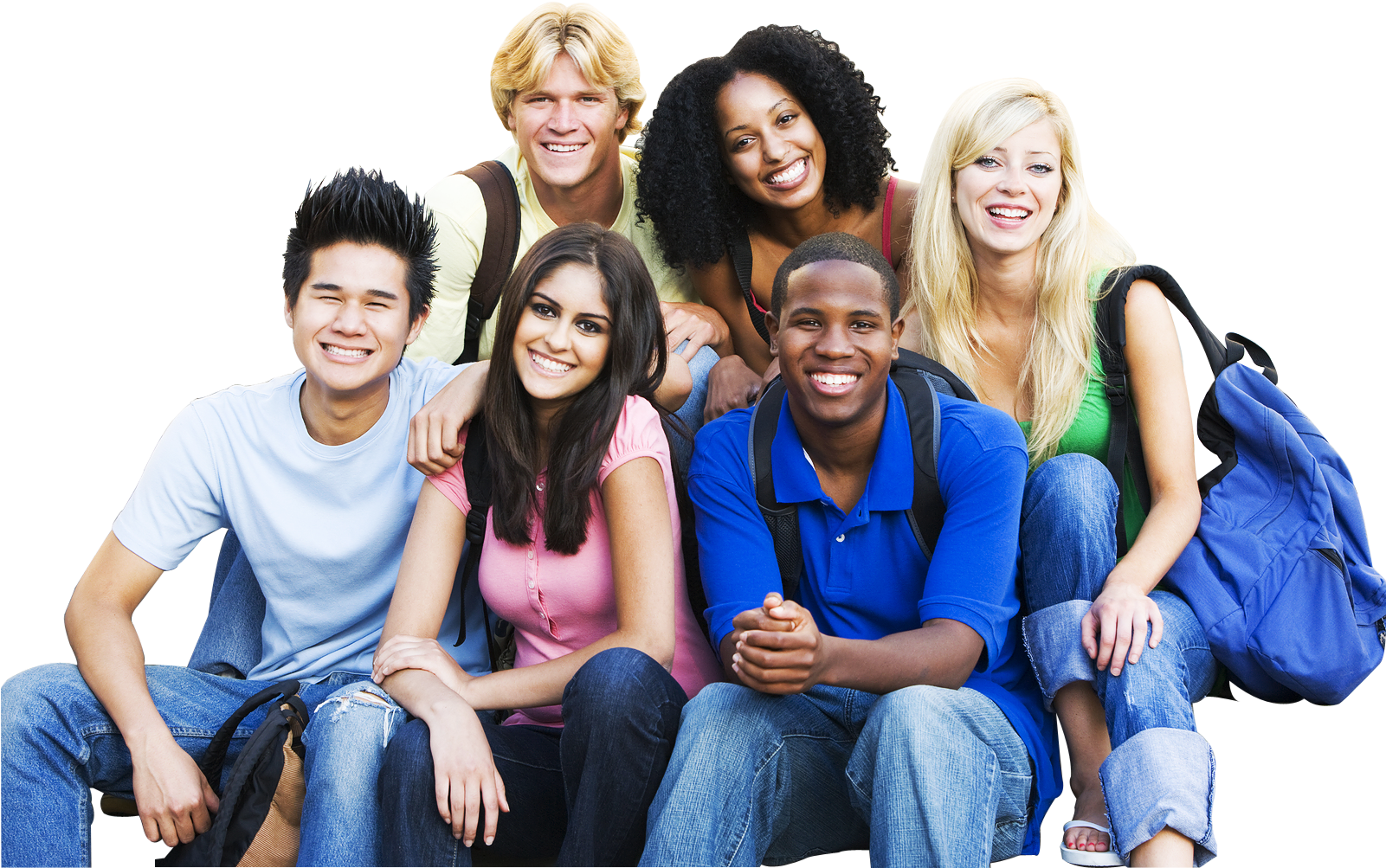 Diverse Groupof Students Smiling PNG Image