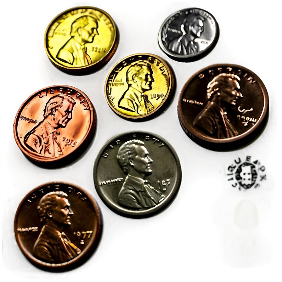 Diverse Pennies Png Pxd PNG Image