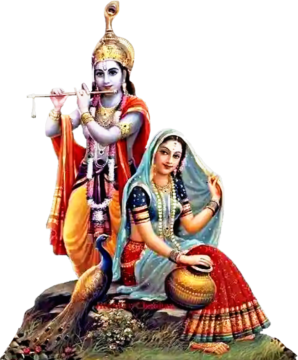 Divine_ Couple_ Radha_ Krishna PNG Image