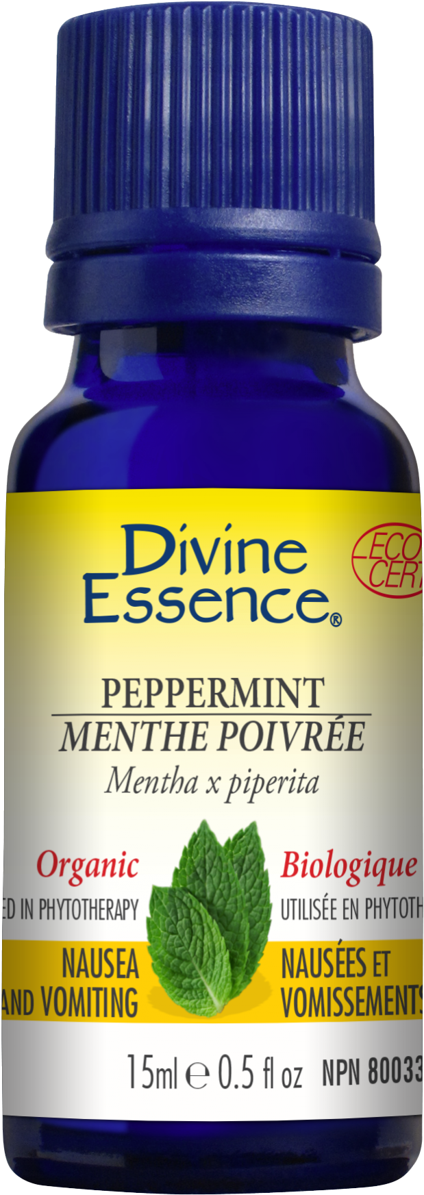 Divine Essence Peppermint Oil Bottle PNG Image