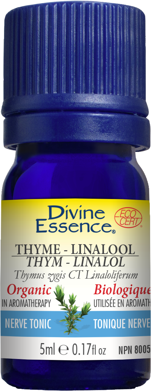 Divine Essence Thyme Linalool Essential Oil PNG Image