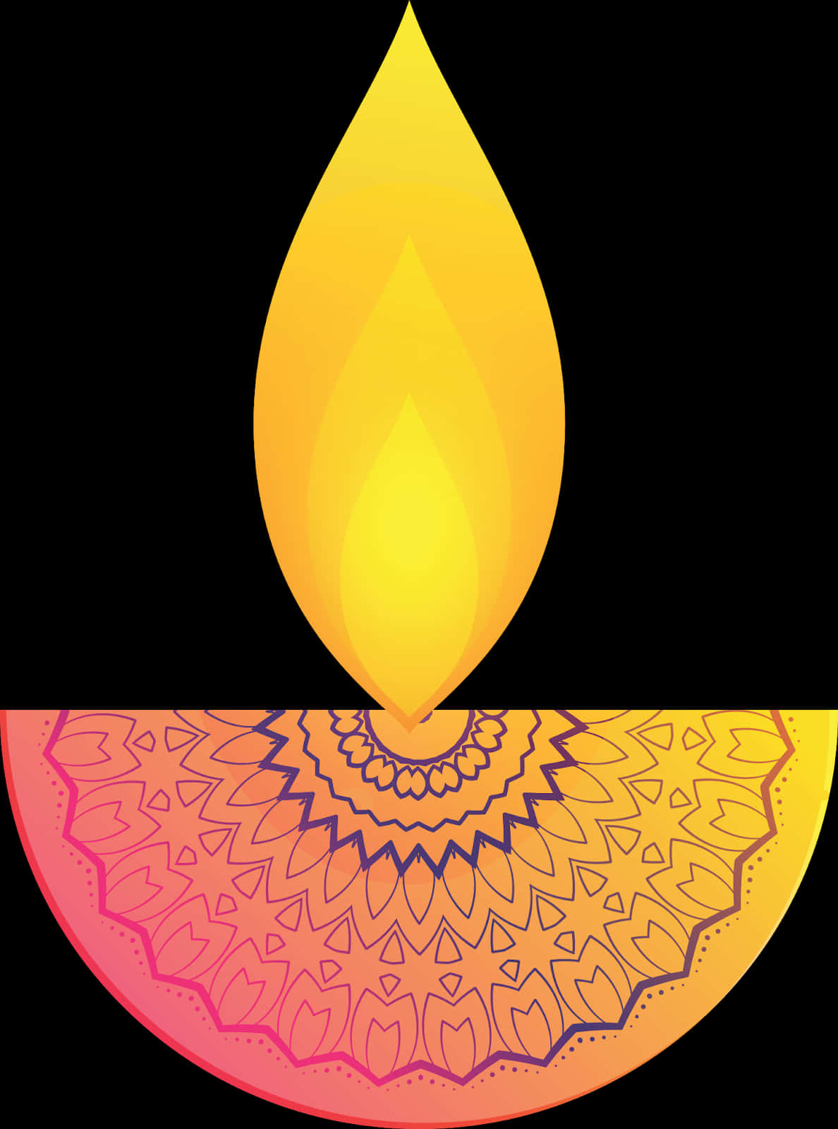 Diwali Festival Flame Illustration PNG Image