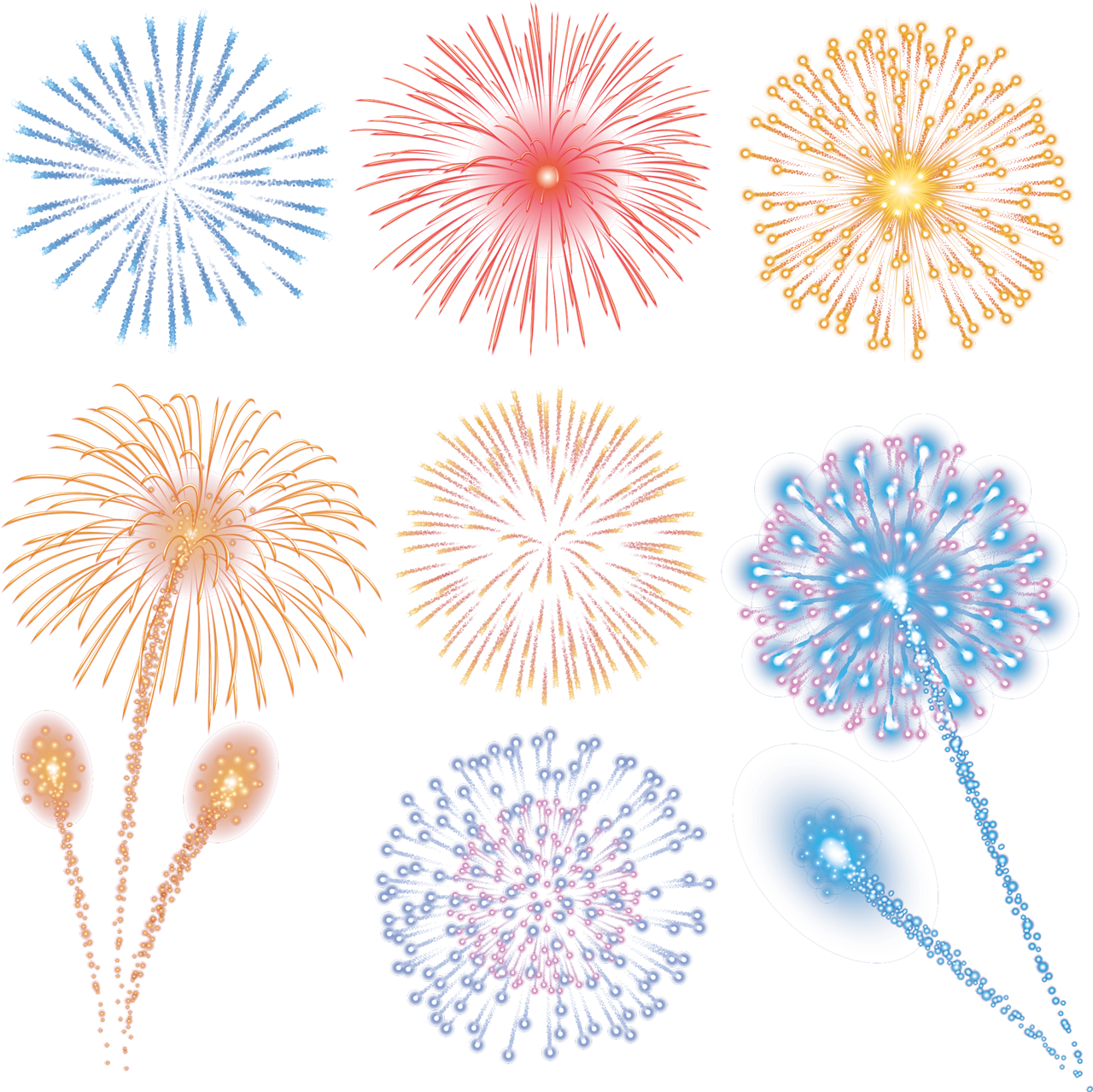 Diwali Fireworks Display Illustration PNG Image