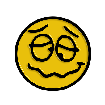 Dizzy Yellow Smiley Face PNG Image