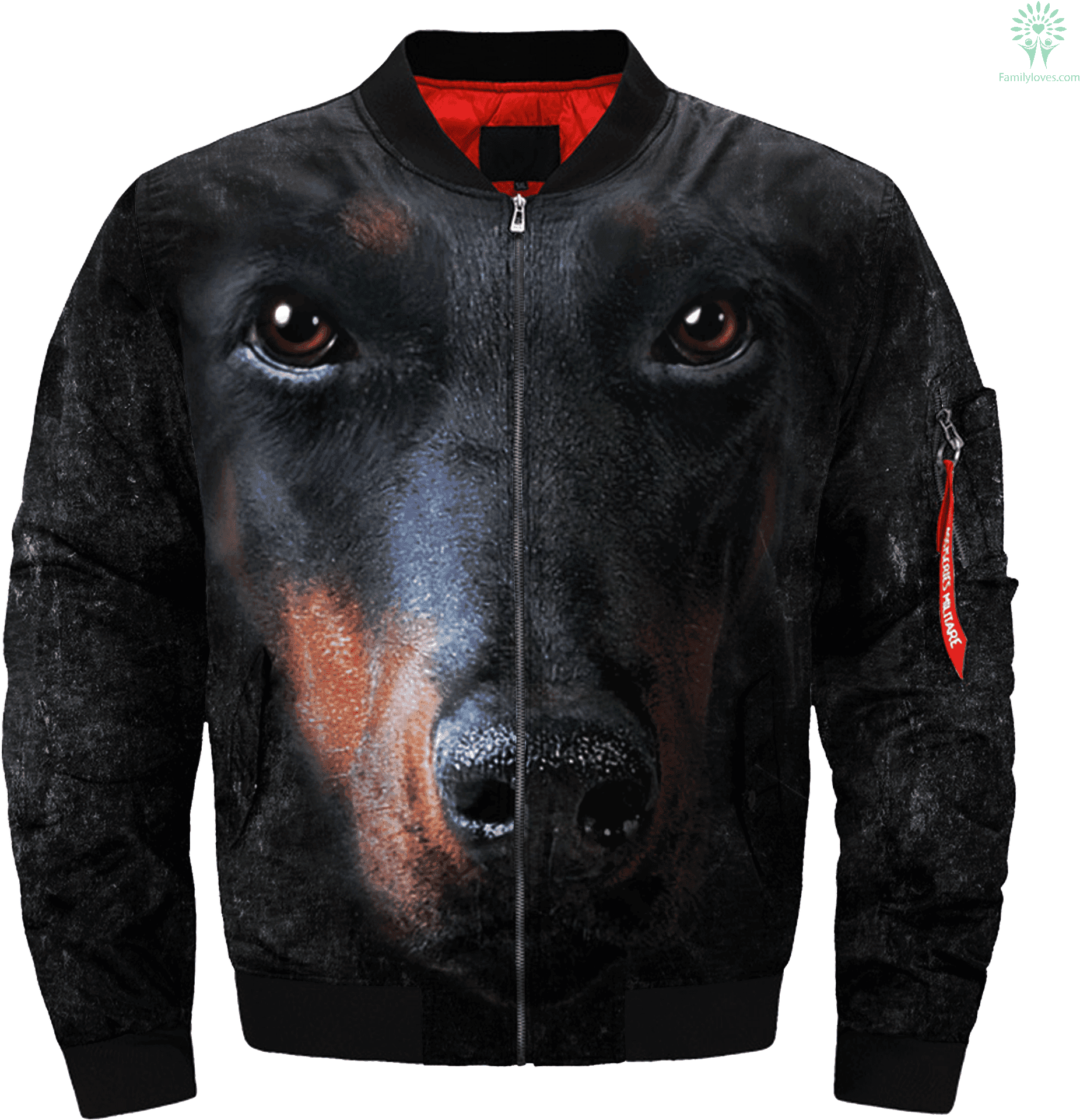 Doberman Face Printed Jacket PNG Image