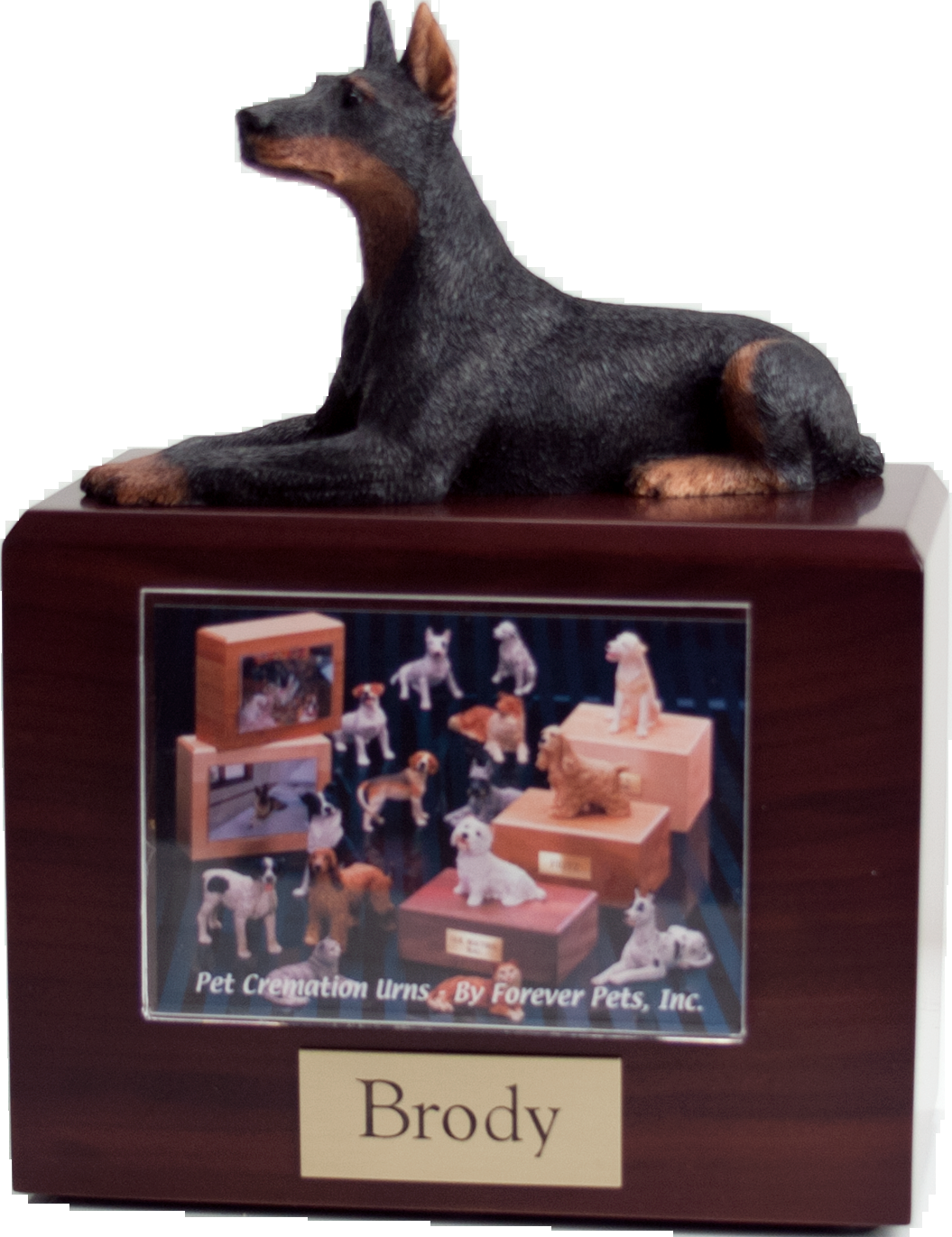 Doberman Urn Memorial PNG Image