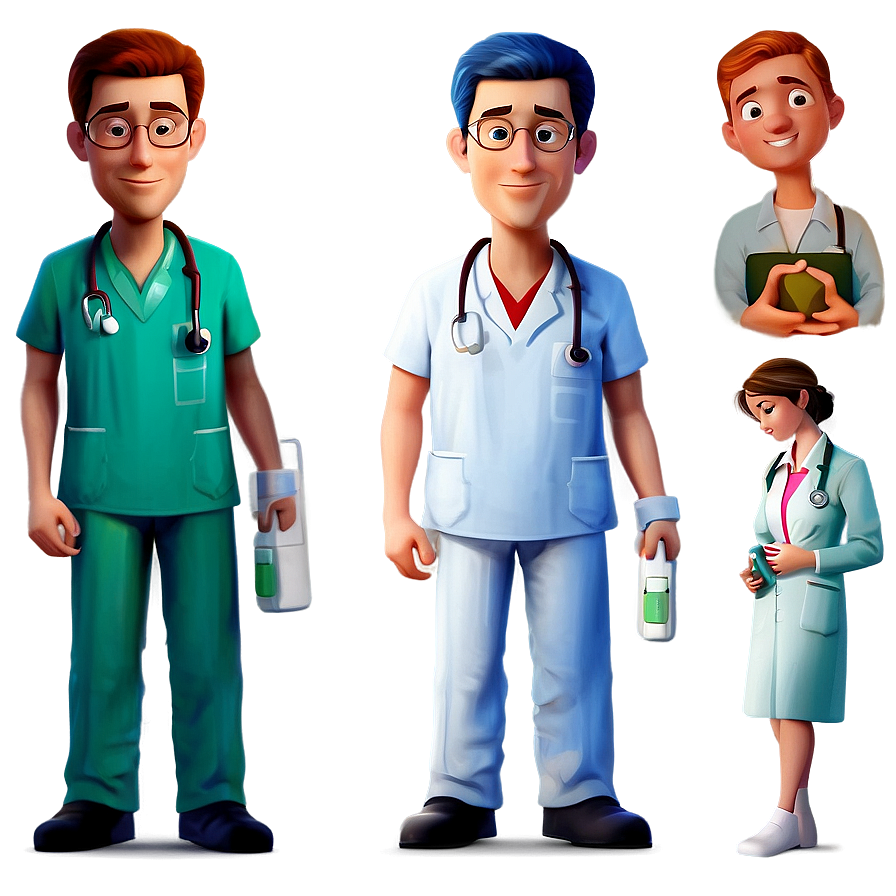 Doctor Cartoon With Ambulance Png Rhi16 PNG Image