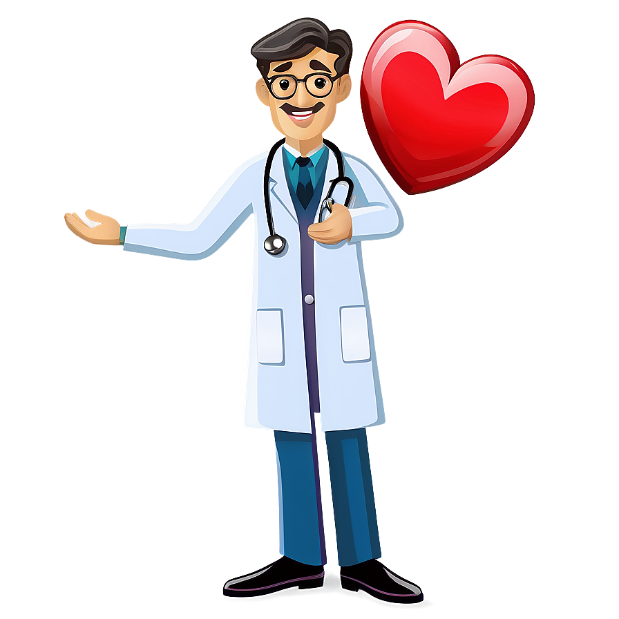 Doctor Cartoon With Heart Symbol Png 06212024 PNG Image