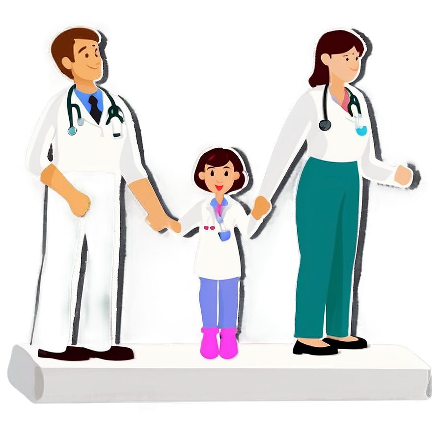 Doctor Cartoon With Patients Png Heg47 PNG Image