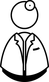 Doctor Icon Simple Blackand White PNG Image