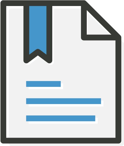 Document Icon Blue Bookmark PNG Image