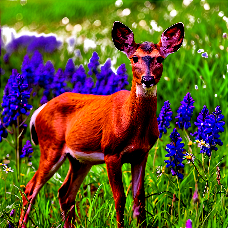 Doe Among Wildflowers Png 42 PNG Image