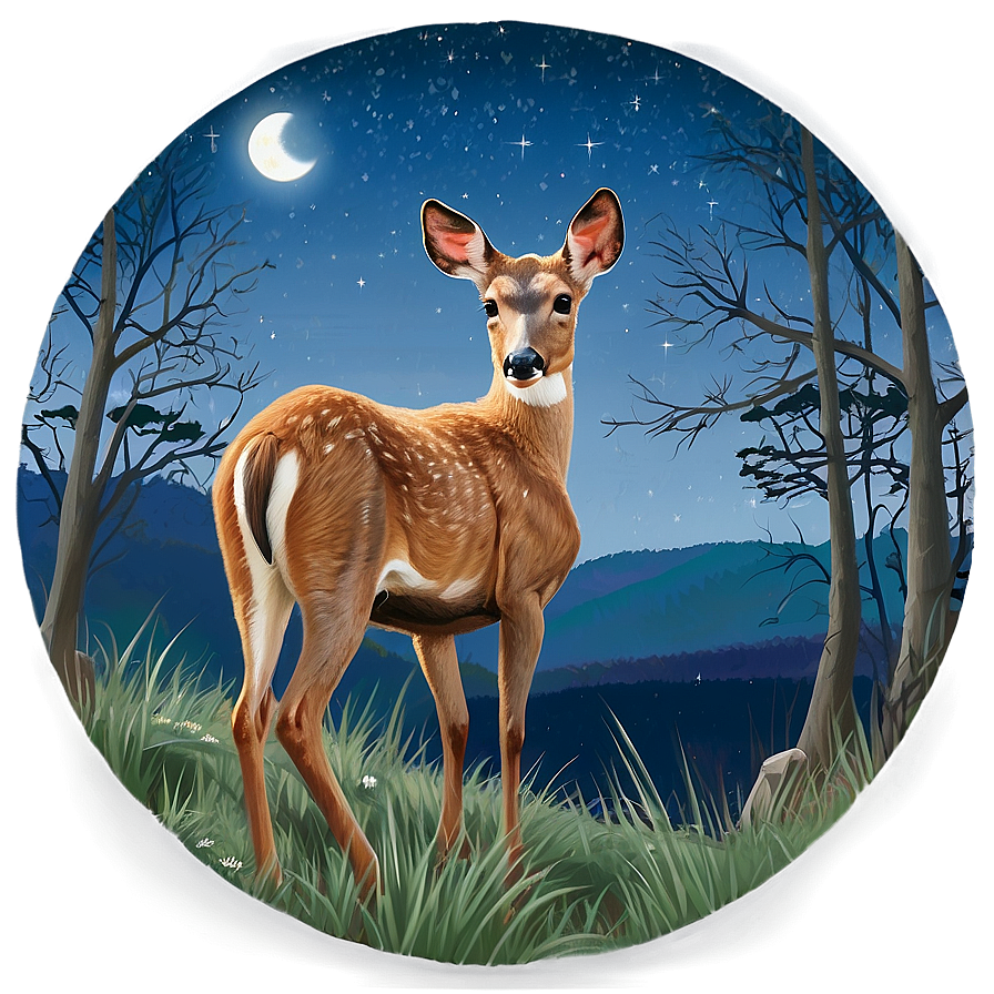 Doe Under Moonlight Png 06292024 PNG Image