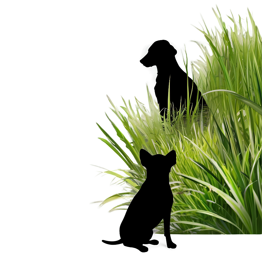 Dog Silhouette In Grass Png Rgq PNG Image