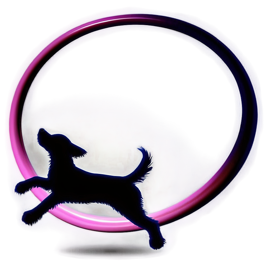 Dog Silhouette Jumping Through Hoop Png Iem PNG Image