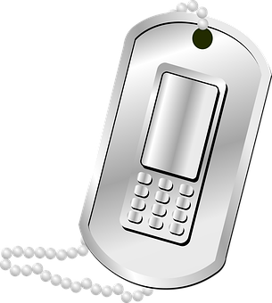 Dog Tag Style Cellphone Illustration PNG Image