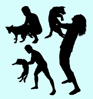 Dog Training Silhouettes PNG Image