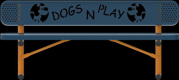 Dogs N Play Themed Park Bench PNG Image