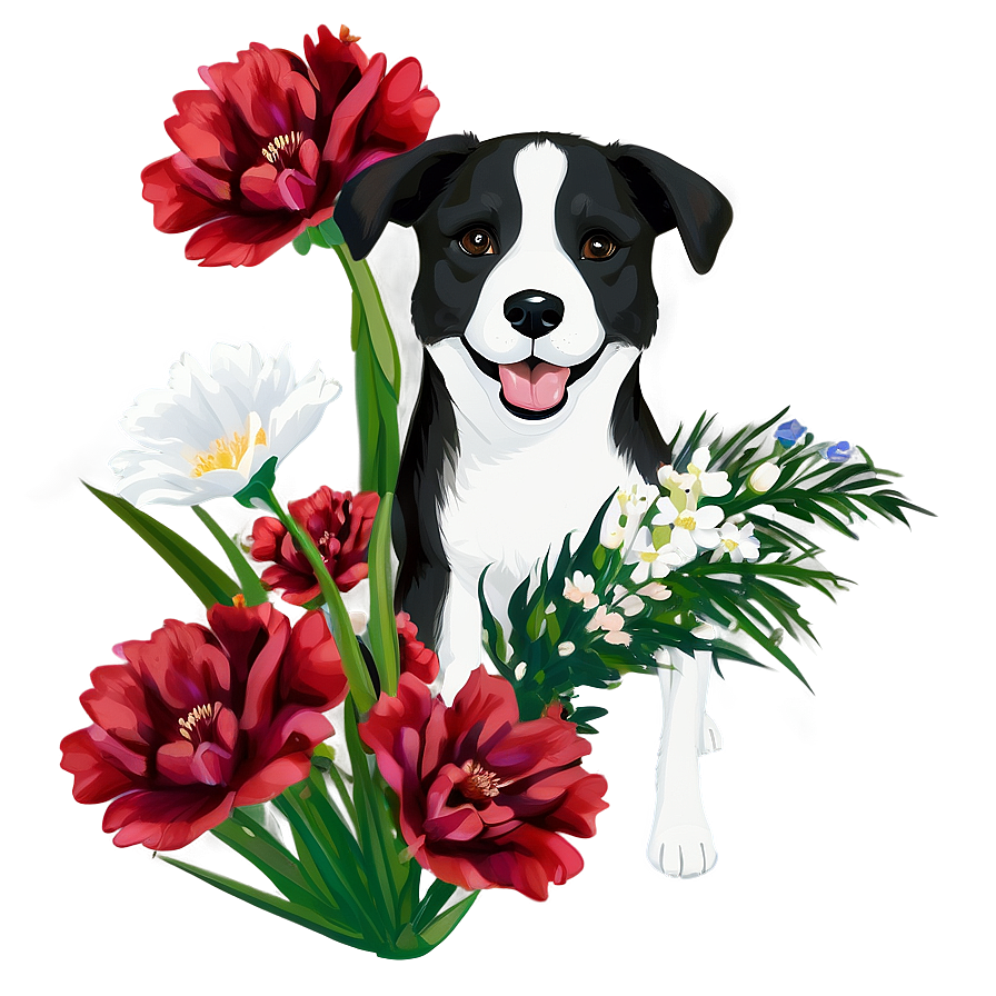 Dogs With Flowers Png 05242024 PNG Image