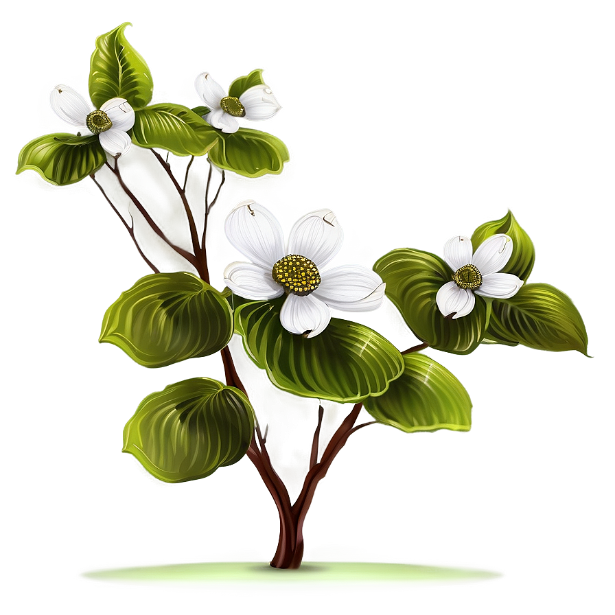 Dogwood Landscape Artwork Png Hob PNG Image