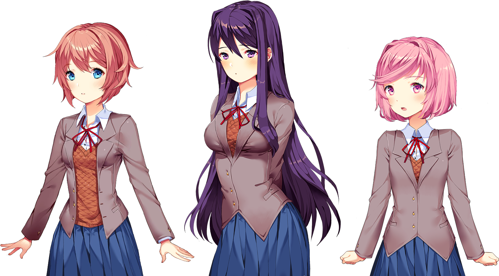 Doki_ Doki_ Literature_ Club_ Characters PNG Image