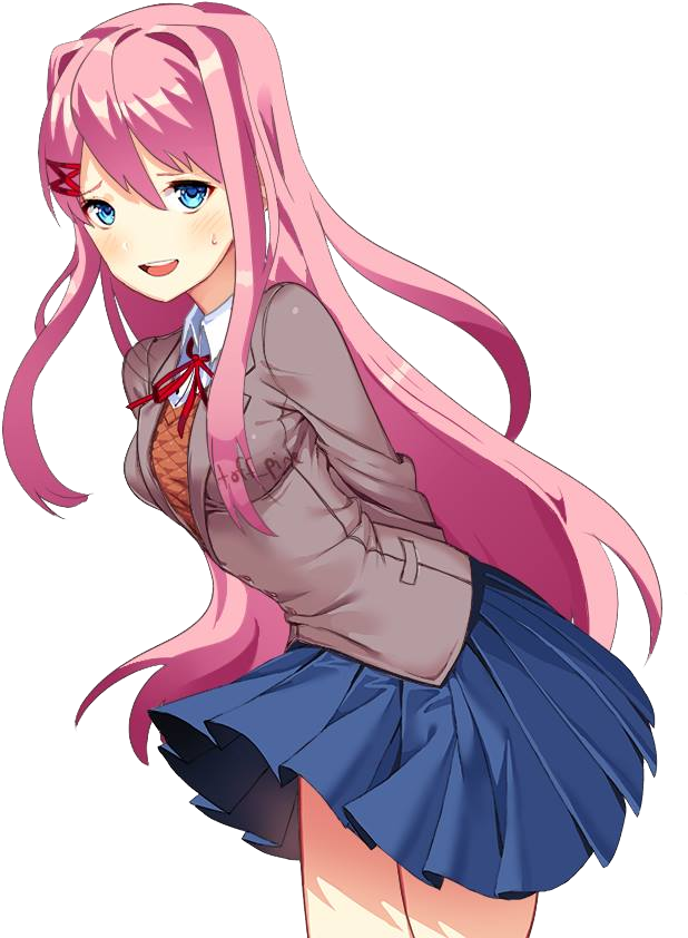 Doki Doki Literature Club Monika Pose PNG Image