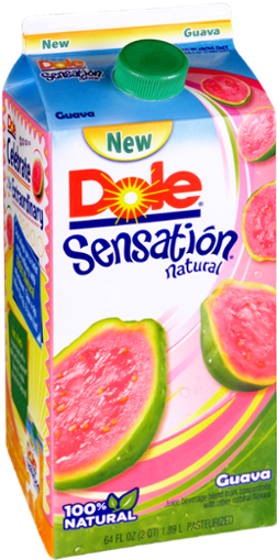 Dole Sensation Guava Juice Packaging PNG Image