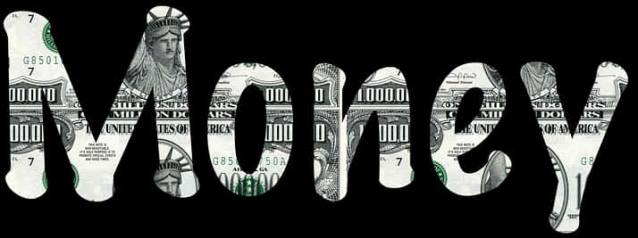 Dollar Bill Word Money PNG Image