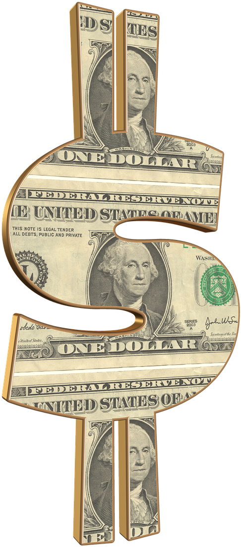 Dollar Sign Currency Collage PNG Image