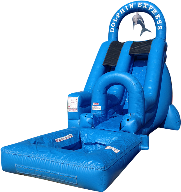 Dolphin Express Inflatable Slide PNG Image