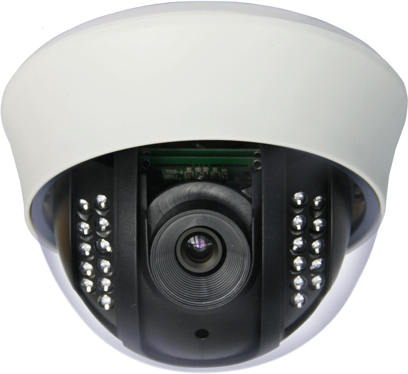 Dome Security Camera Closeup PNG Image