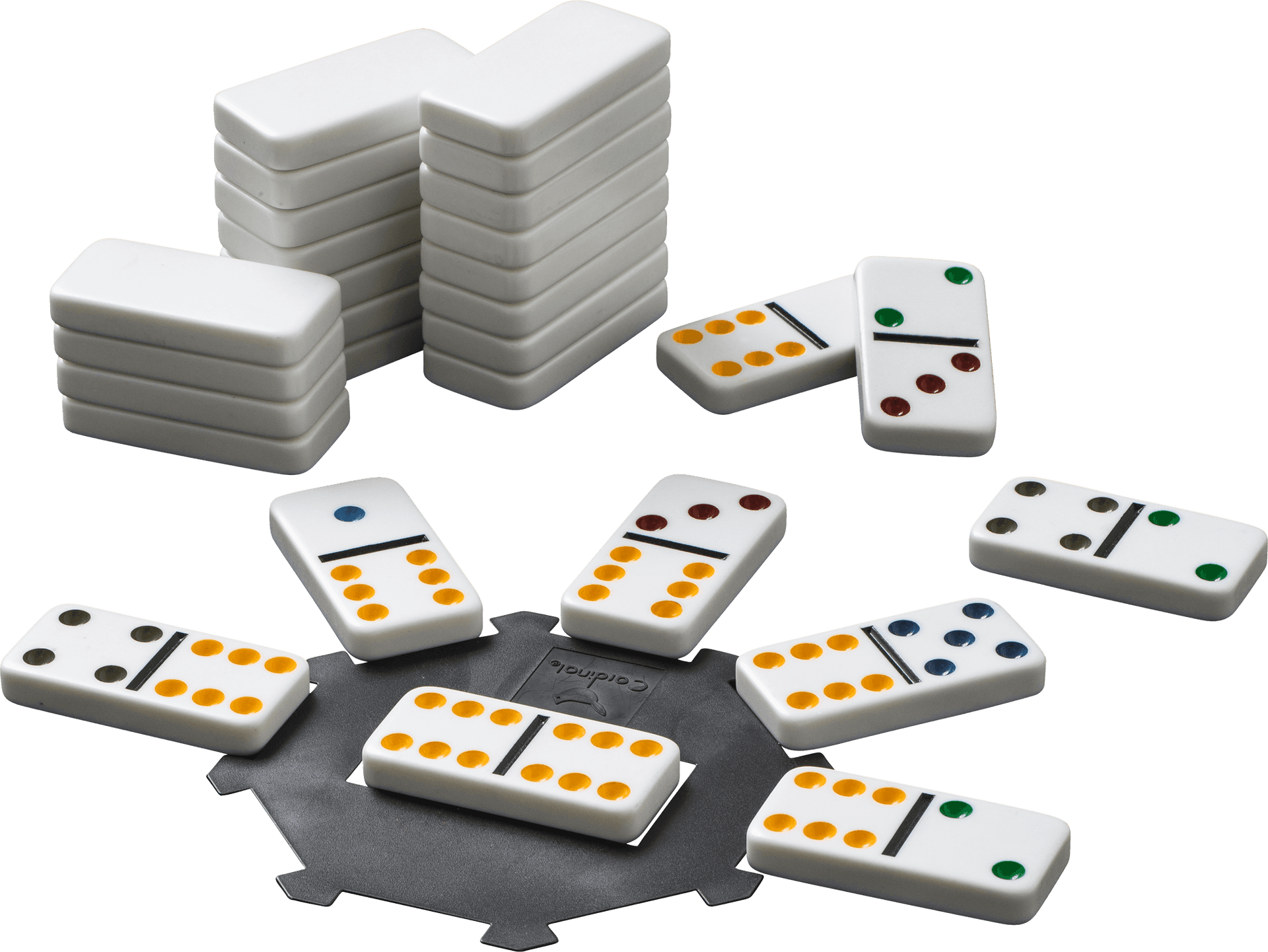 Dominoes Game Pieces Scattered PNG Image