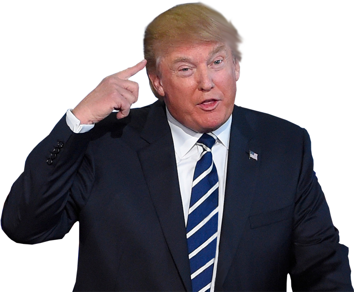 Donald Trump Pointingto Head PNG Image