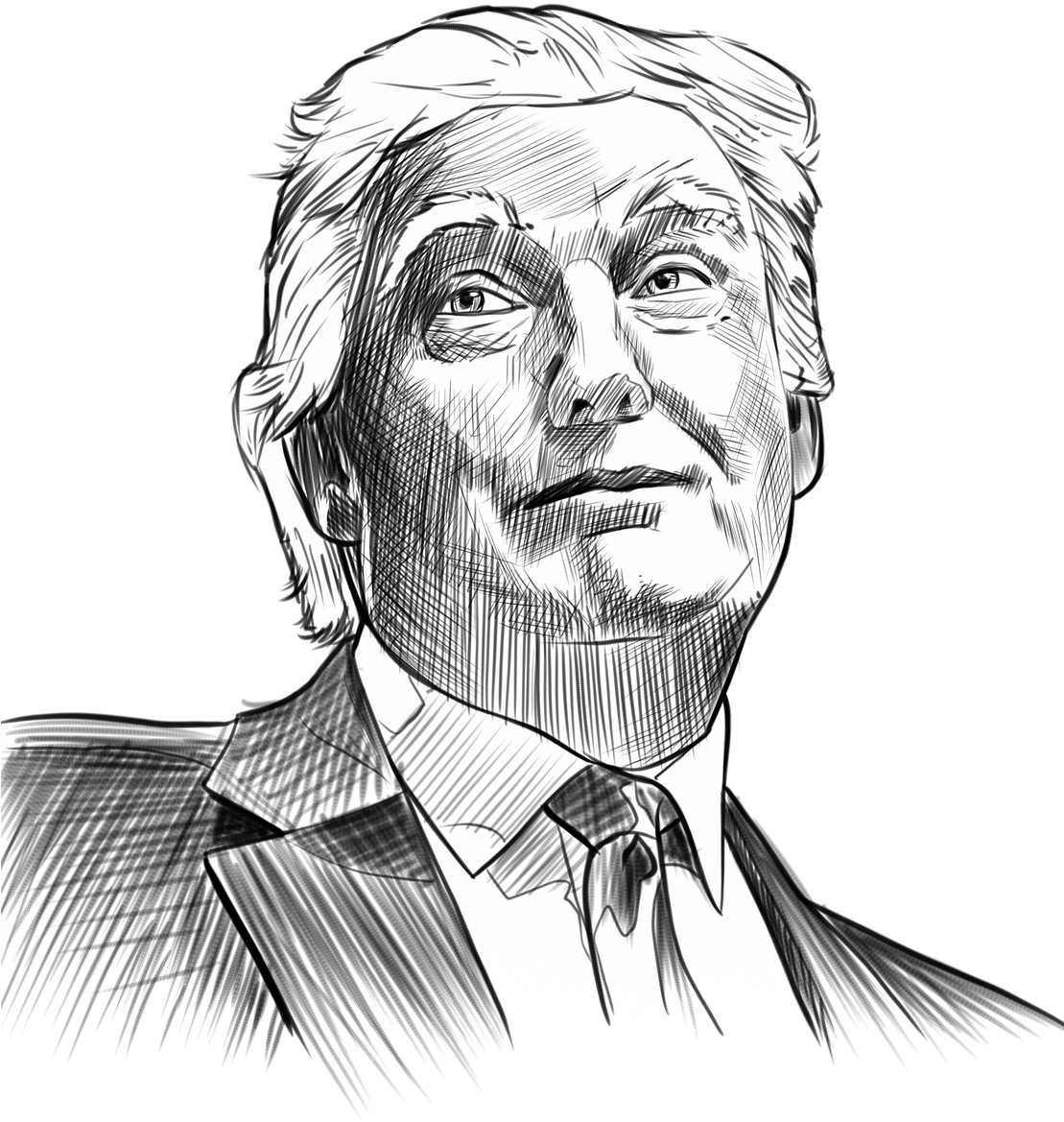 Donald Trump Sketch Illustration PNG Image