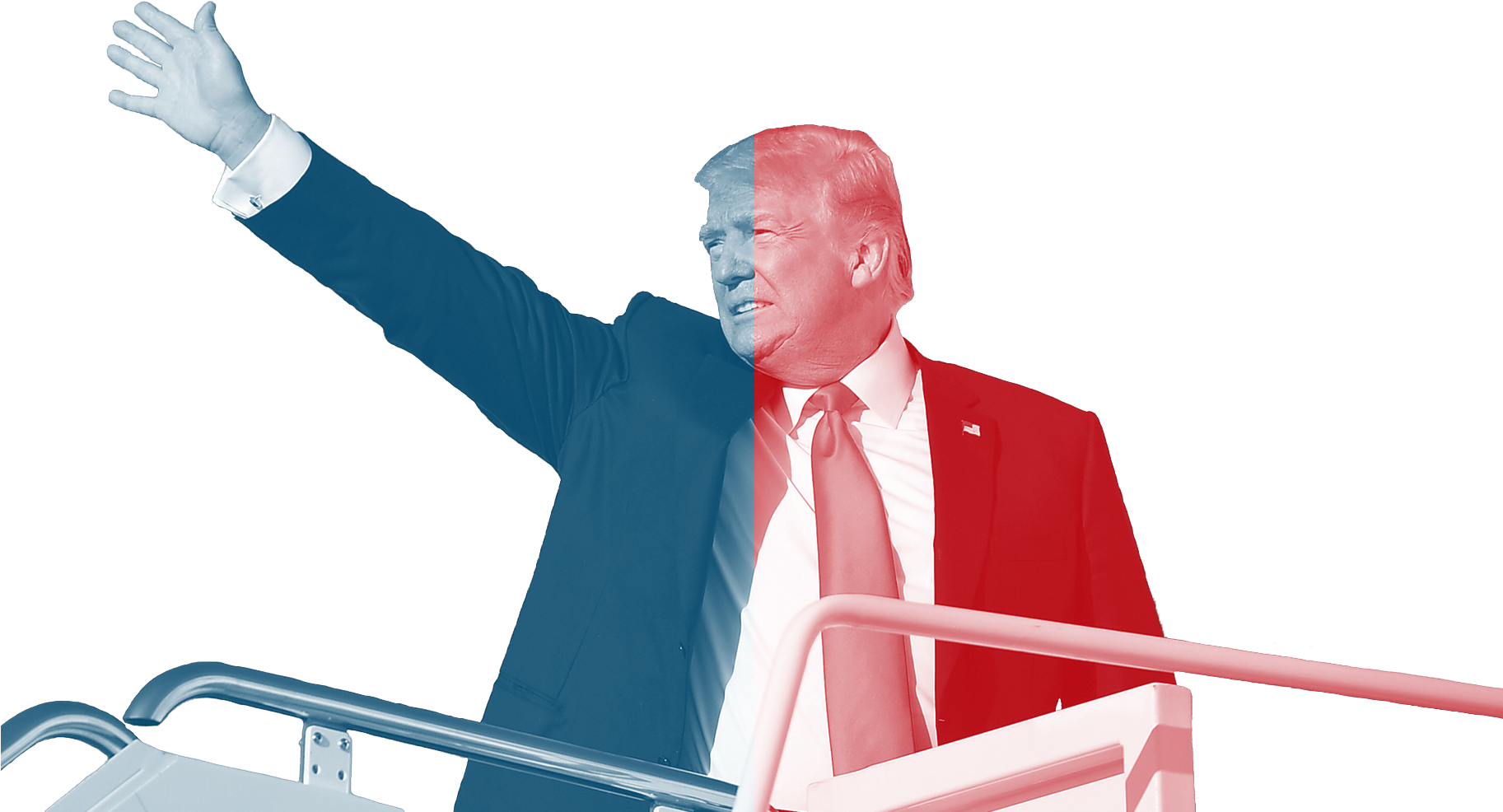 Donald Trump Waving From Podium PNG Image