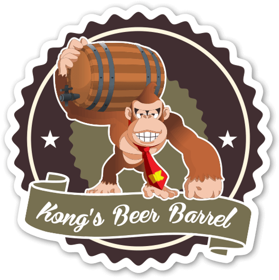 Donkey Kong Beer Barrel Sticker PNG Image