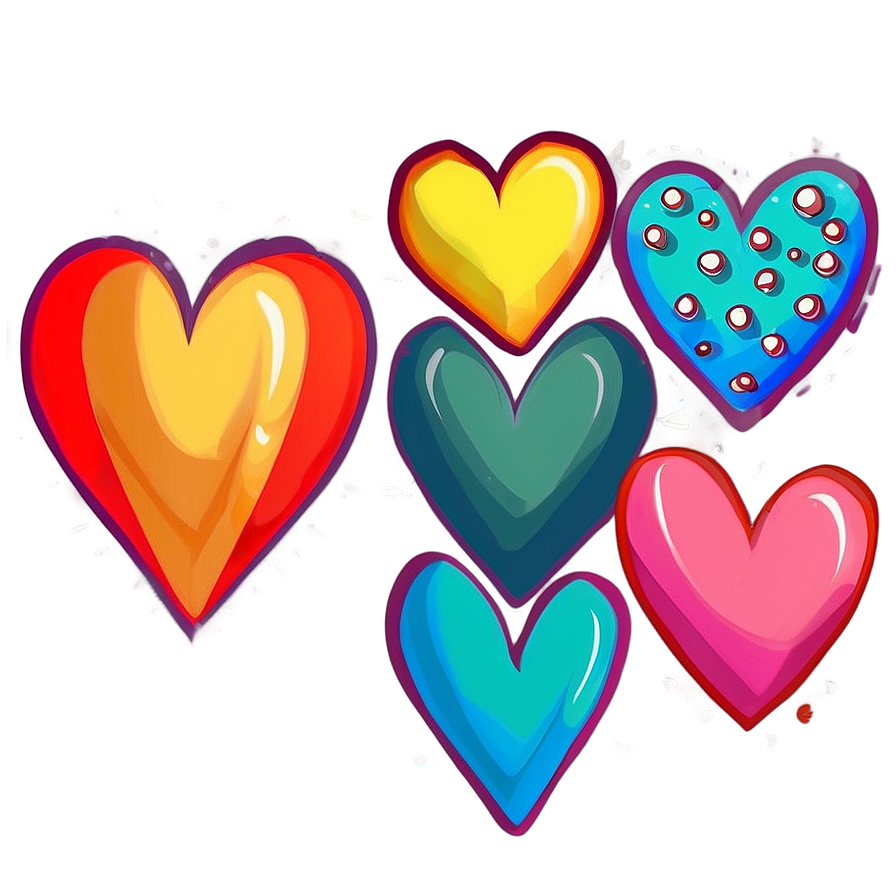 Doodle Hearts Png Sya66 PNG Image