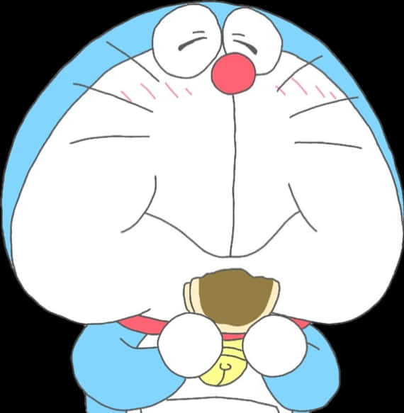 Doraemon Laughing Close Up PNG Image