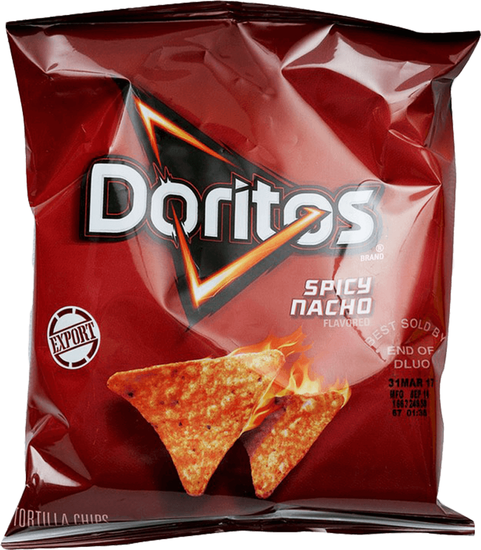 Doritos Spicy Nacho Flavored Chips Package PNG Image