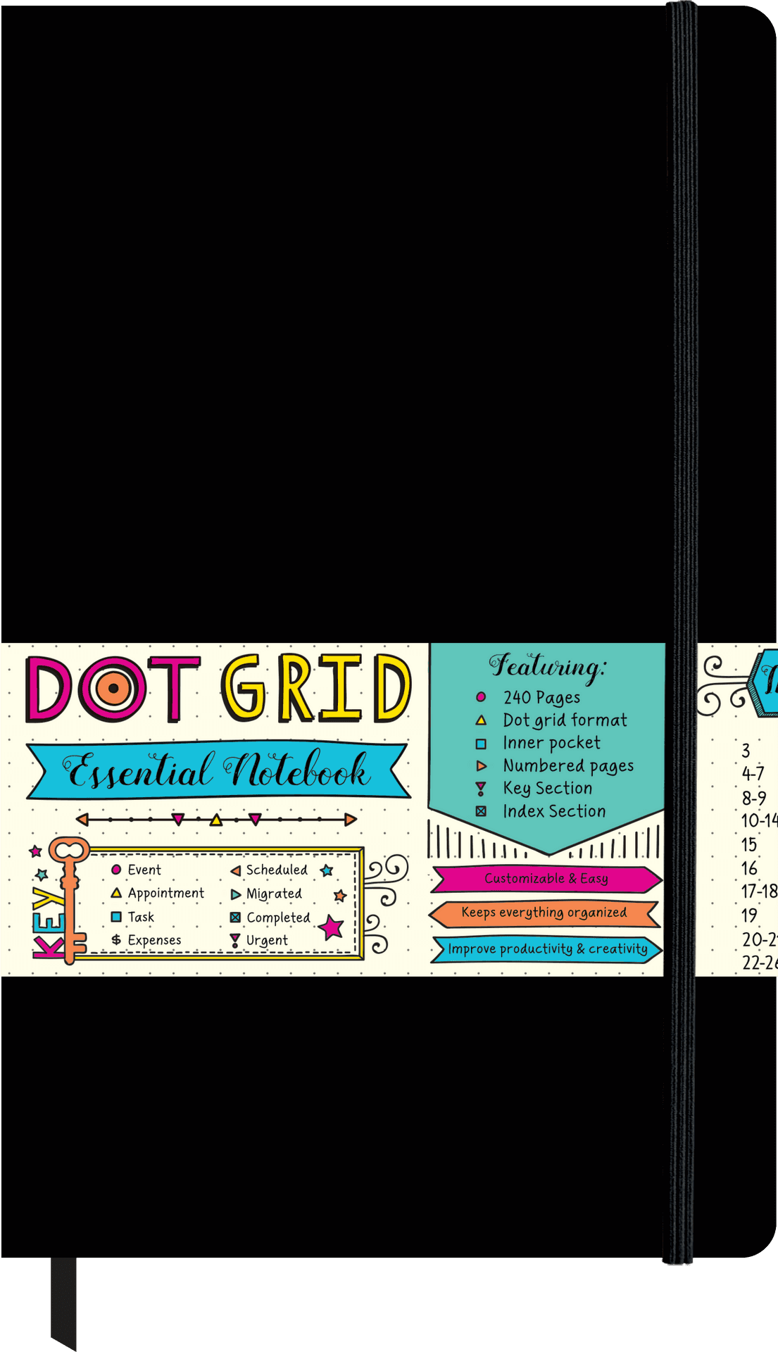 Dot Grid Essential Notebook Cover PNG Image