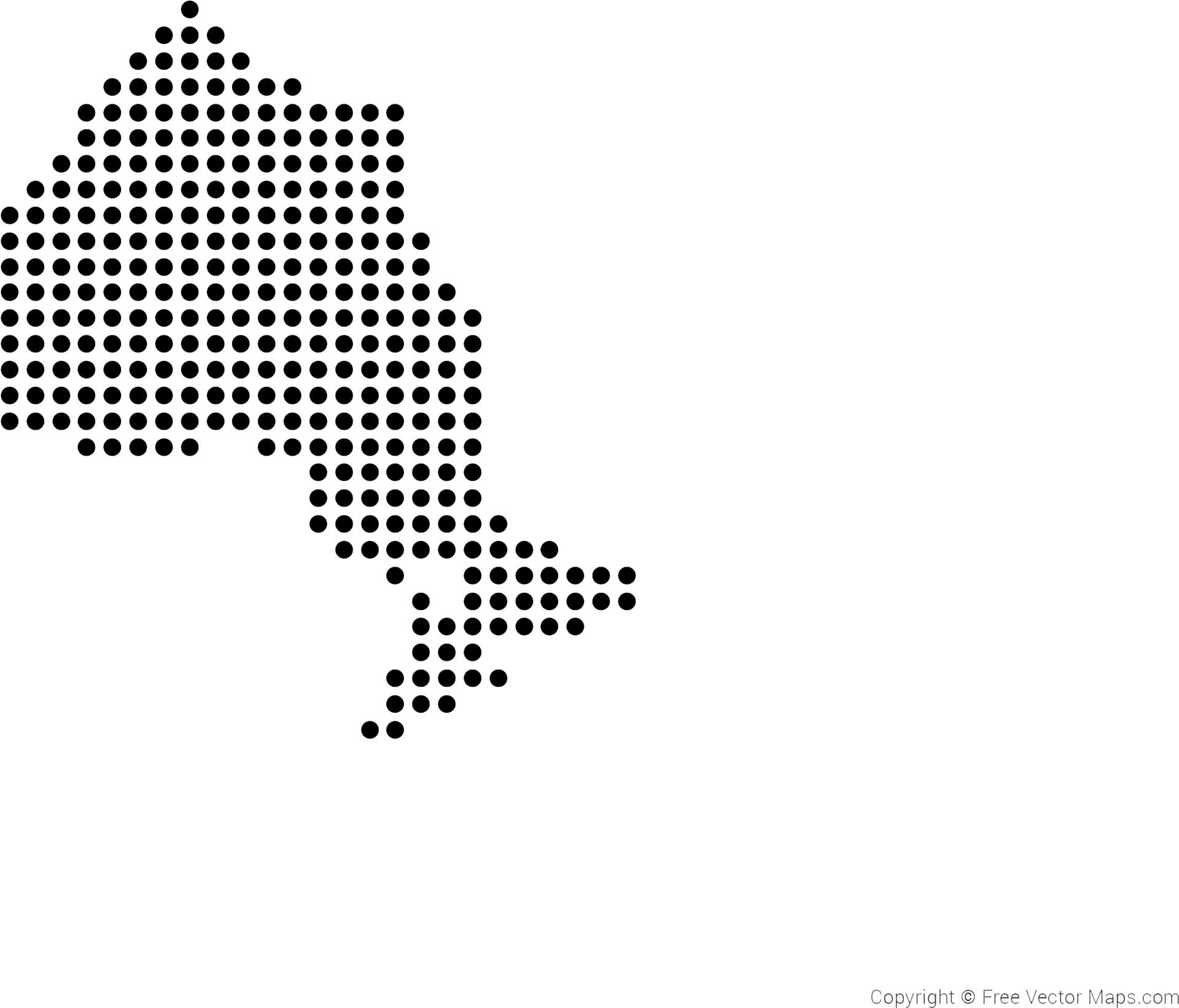 Dot Map Alaska Outline PNG Image