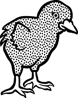 Dotted Silhouette Chick Illustration PNG Image