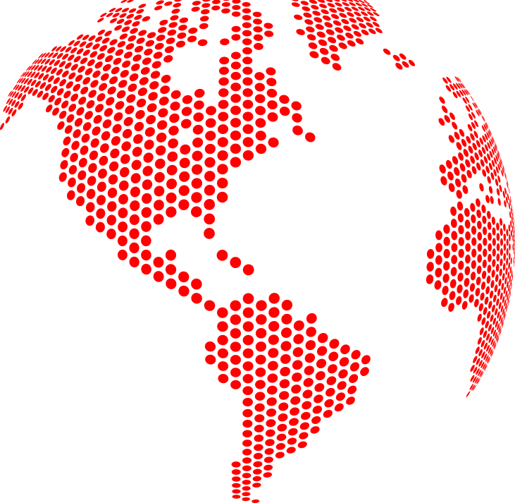 Dotted World Map Redon Blue PNG Image