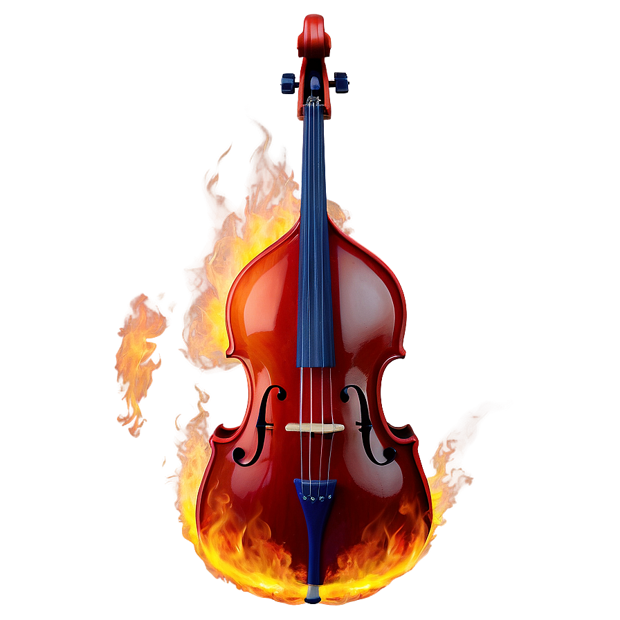 Double Bass In Fire Png Cky79 PNG Image