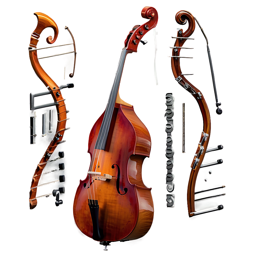 Double Bass Side View Png Gpj PNG Image